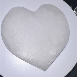 Heart-Shaped selenite charge plate